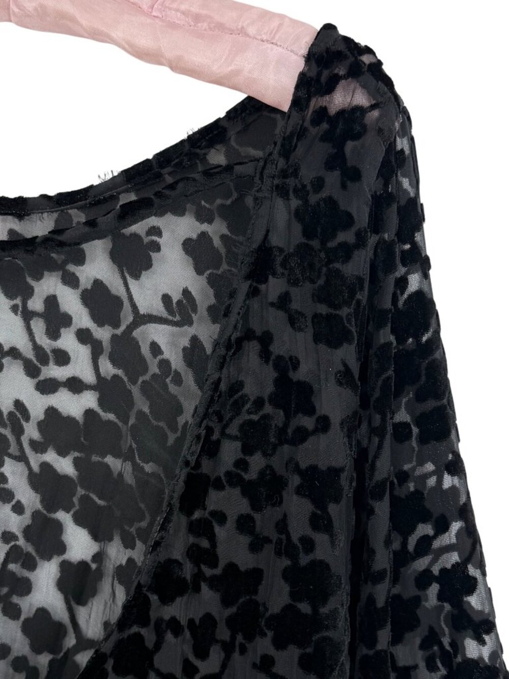Gypsy Junkies Black Velvet Bell Sleeve Tunic S/M | Boho Whimsigoth Dark Coquette - Picture 14 of 16